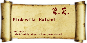 Miskovits Roland névjegykártya