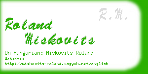 roland miskovits business card